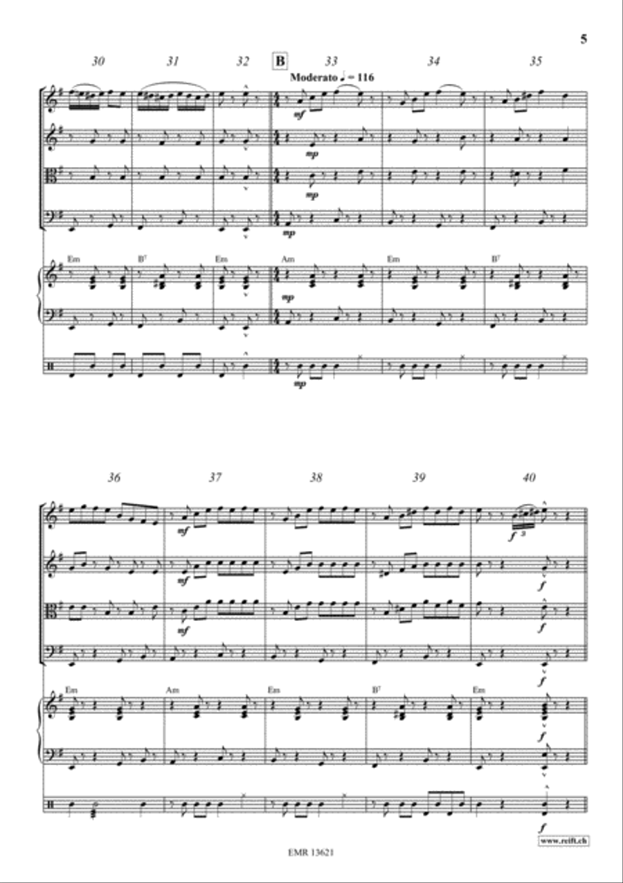 Russian Gypsy Song String Quartet scores gallery preview page 5