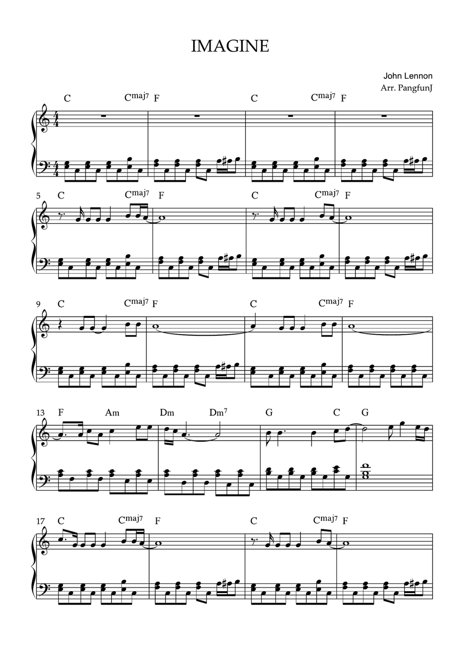 Imagine Easy Piano scores gallery preview page 1