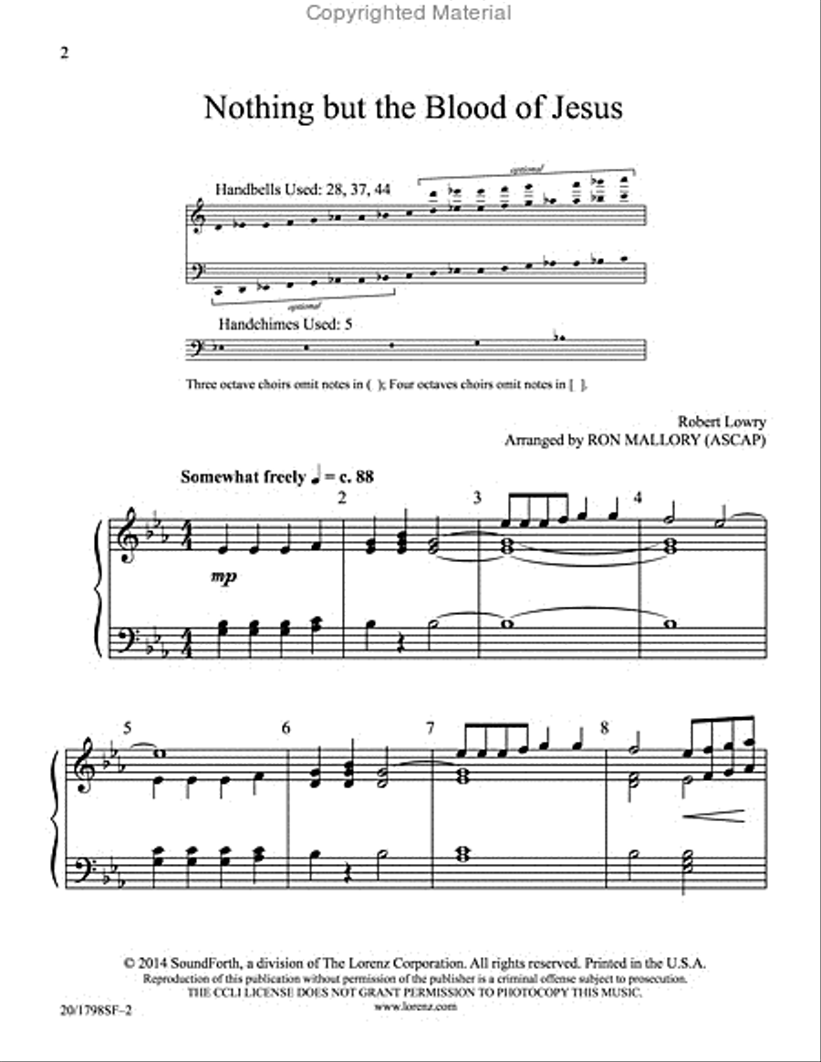 Nothing but the Blood of Jesus 5-Octaves scores gallery preview page 2