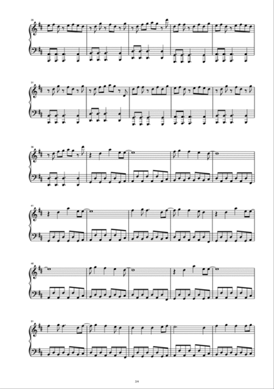 Alone Alone Piano Solo scores gallery preview page 2