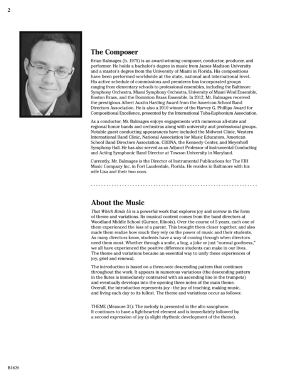 That Which Binds Us: Score Concert Band scores gallery preview page 2