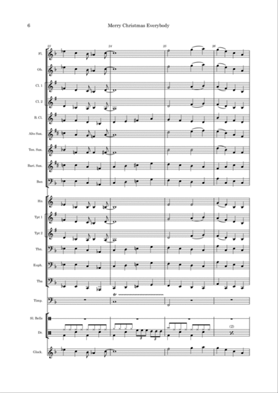 Merry Xmas Everybody Concert Band scores gallery preview page 6