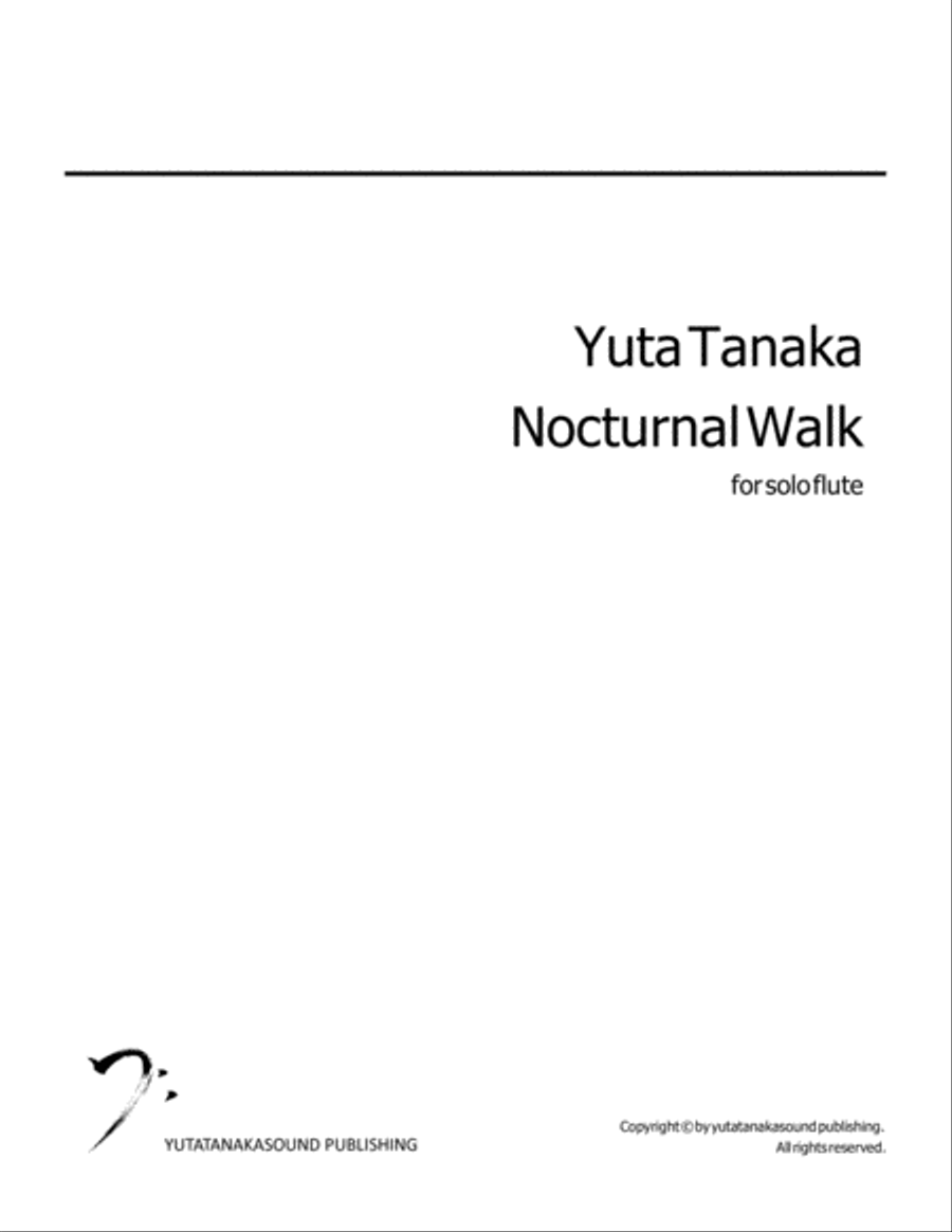 Nocturnal Walk for solo flute Flute Solo scores gallery preview page 1
