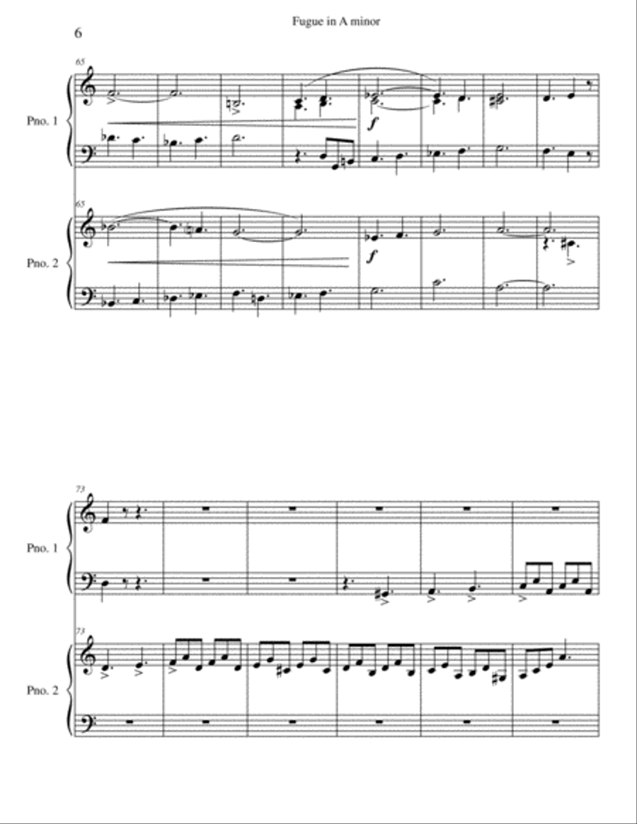 Five Voice Fugue in A Minor Voice scores gallery preview page 6