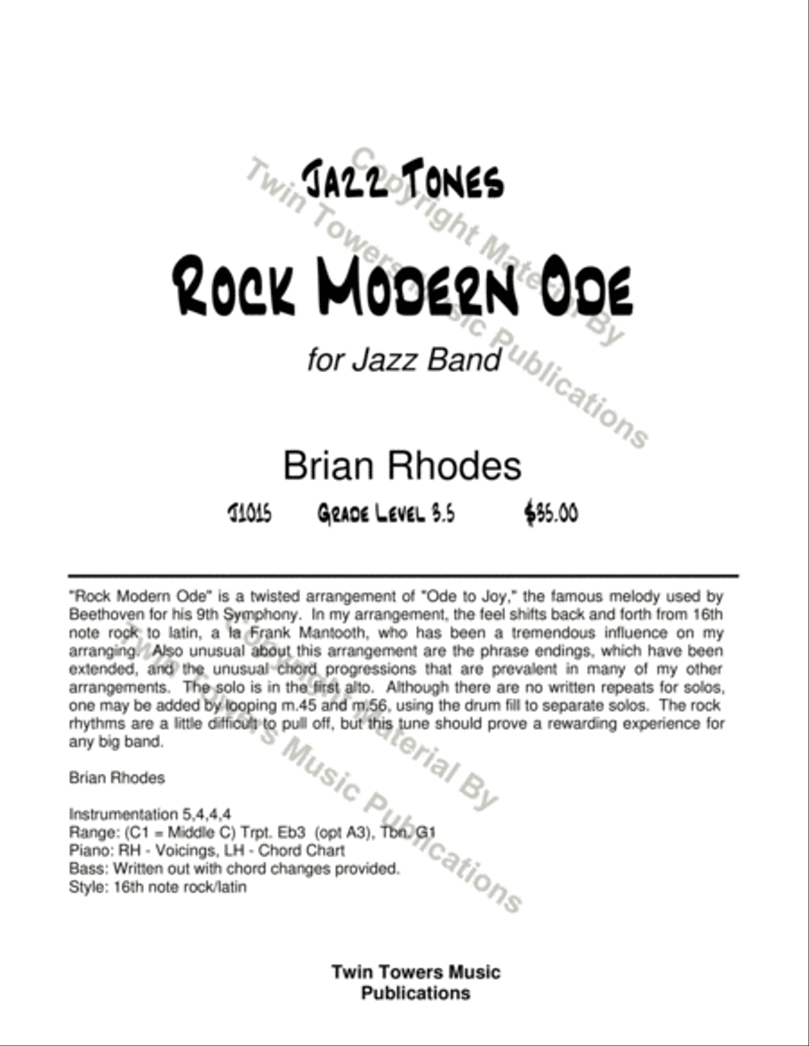 Rock Modern Ode Jazz Ensemble scores gallery preview page 2