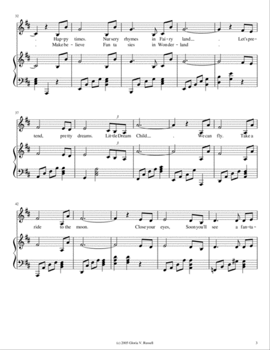 Dream Child Dream Child Soprano Voice scores gallery preview page 3