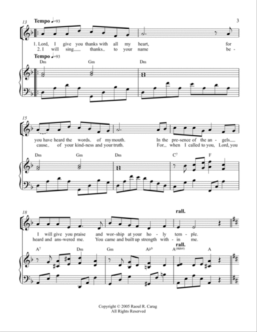 Your Love Is Eternal (Psalm 138) 4-Part scores gallery preview page 3