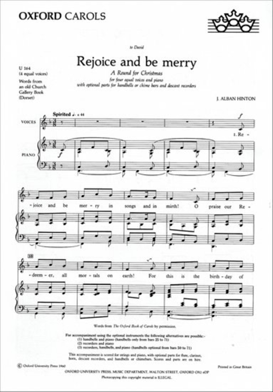 Rejoice and be merry 4-Part scores gallery preview page 1