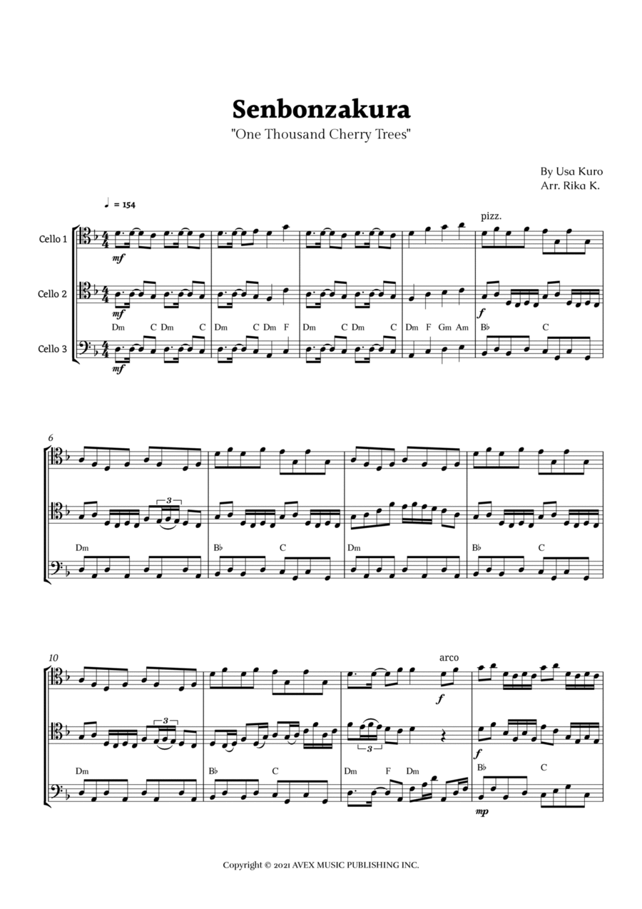 Senbonzakura String Trio scores gallery preview page 1