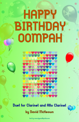 Book cover for Happy Birthday Oompah, for Clarinet and Alto Clarinet Duet