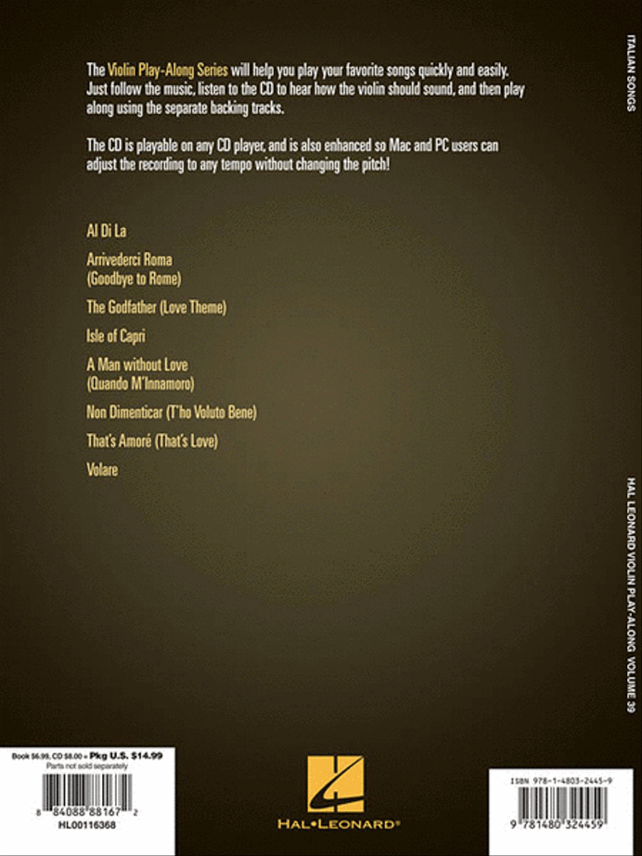 Italian Songs Violin Solo scores gallery preview page 2