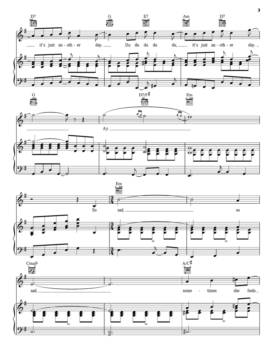 Another Day Another Day Piano, Vocal, Guitar scores gallery preview page 3