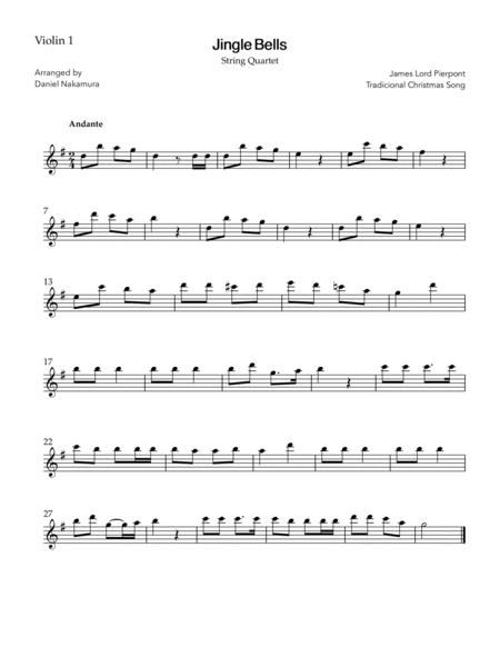 Jingle Bells (for string quartet) image number null