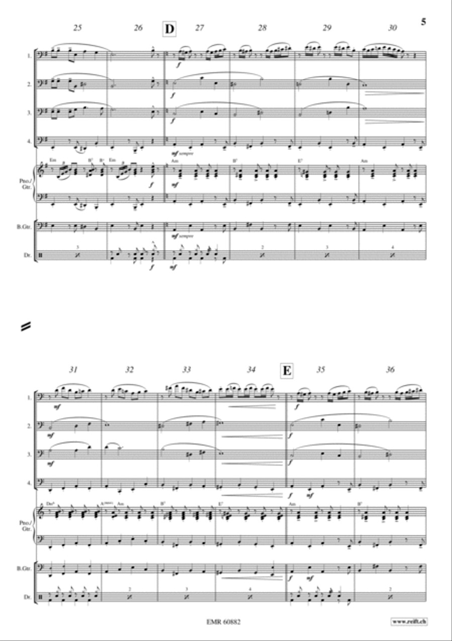 El Despedida Trombone Quartet scores gallery preview page 5
