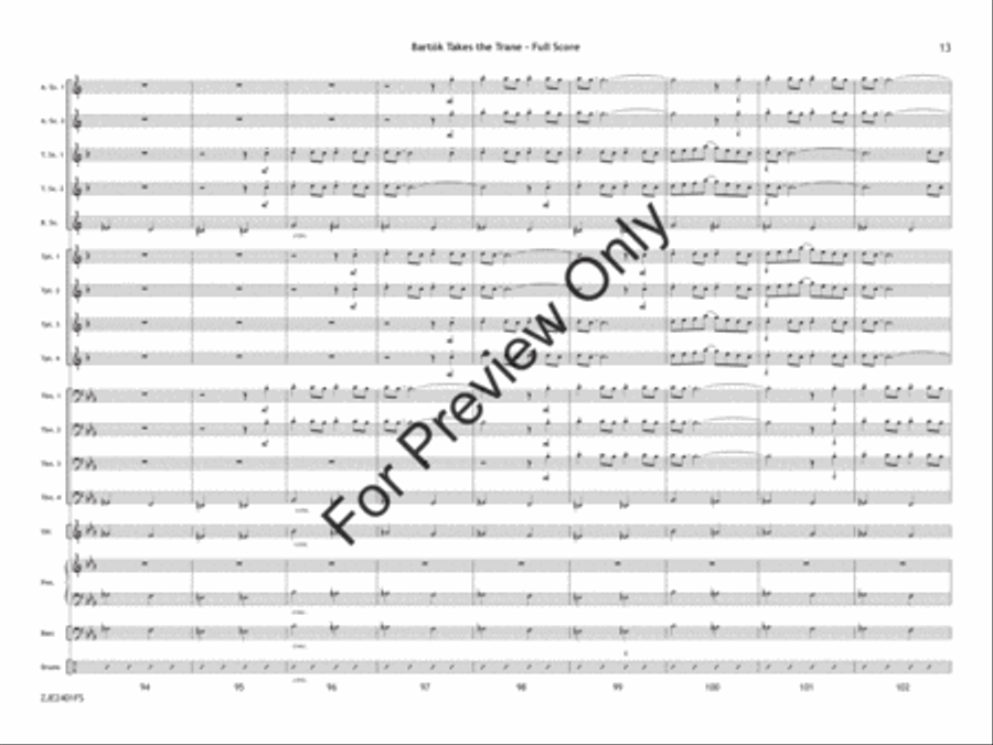 Bartók Takes the Trane Bartók Takes the Trane Jazz Ensemble scores gallery preview page 14