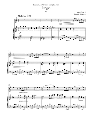 Book cover for Élégie V (Op.13 no.5)