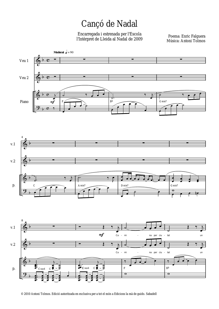 Cançó de nadal Cançó de nadal Piano scores gallery preview page 5