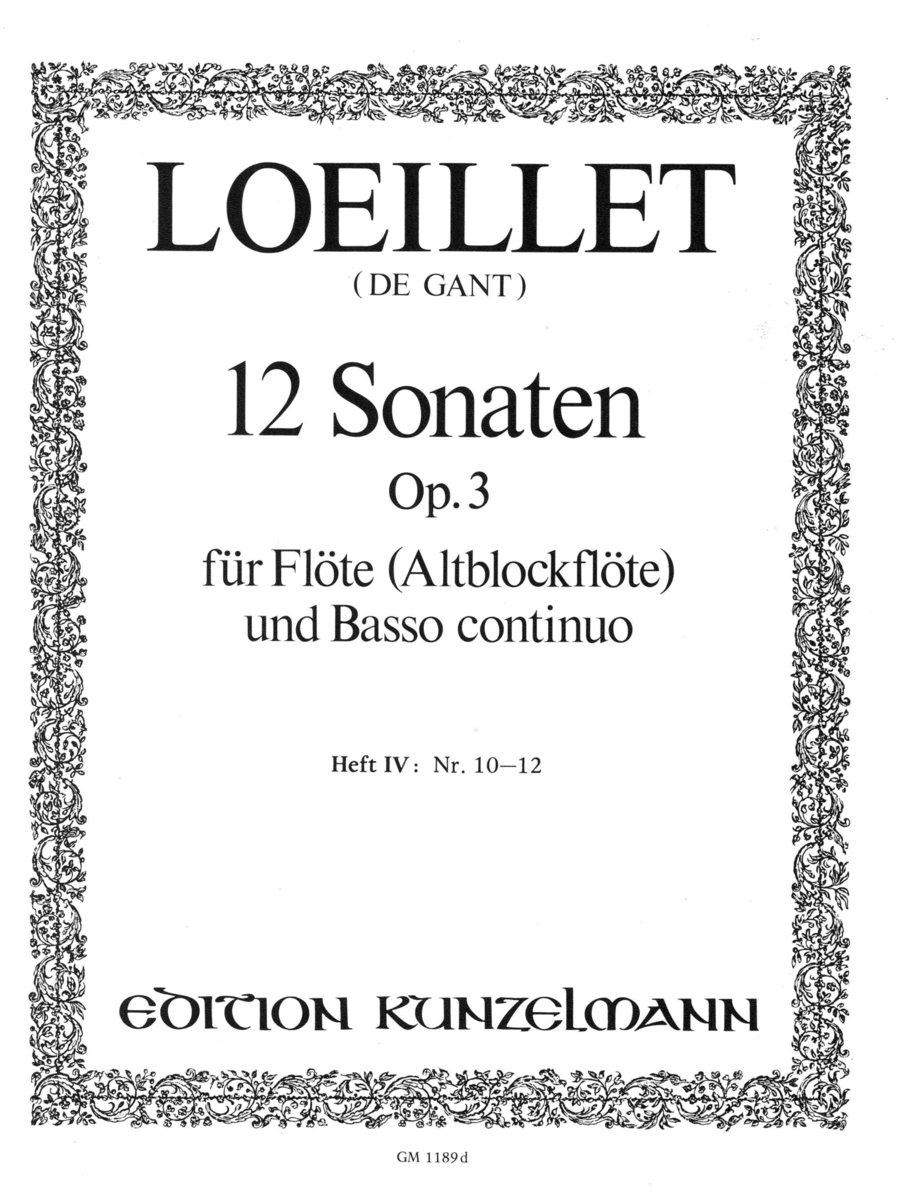 Flute Sonatas (12) in 4 volumes - Volume 4