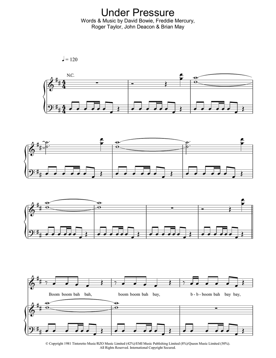 Under Pressure Acoustic Guitar scores gallery preview page 1