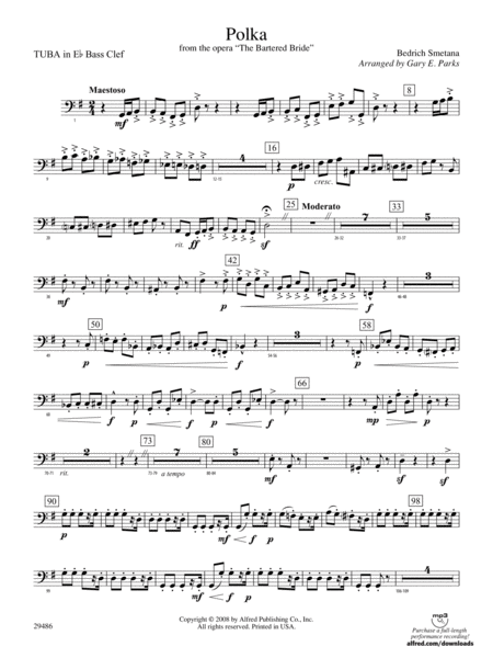Polka from The Bartered Bride: (wp) E-flat Tuba B.C.