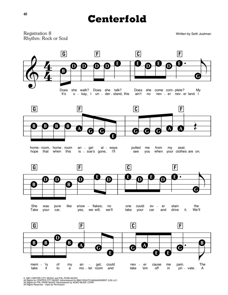 Centerfold Electronic Keyboard scores gallery preview page 1