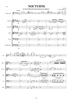 Ole Bull - Nocturne - for Solo Violin and String Orchestra (or Quintet)