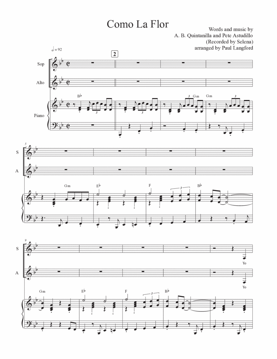 Como La Flor SA scores gallery preview page 1