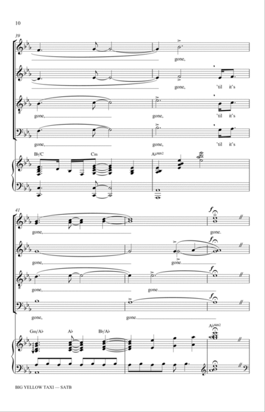 Big Yellow Taxi (arr. Adam and Matt Podd) 4-Part scores gallery preview page 10