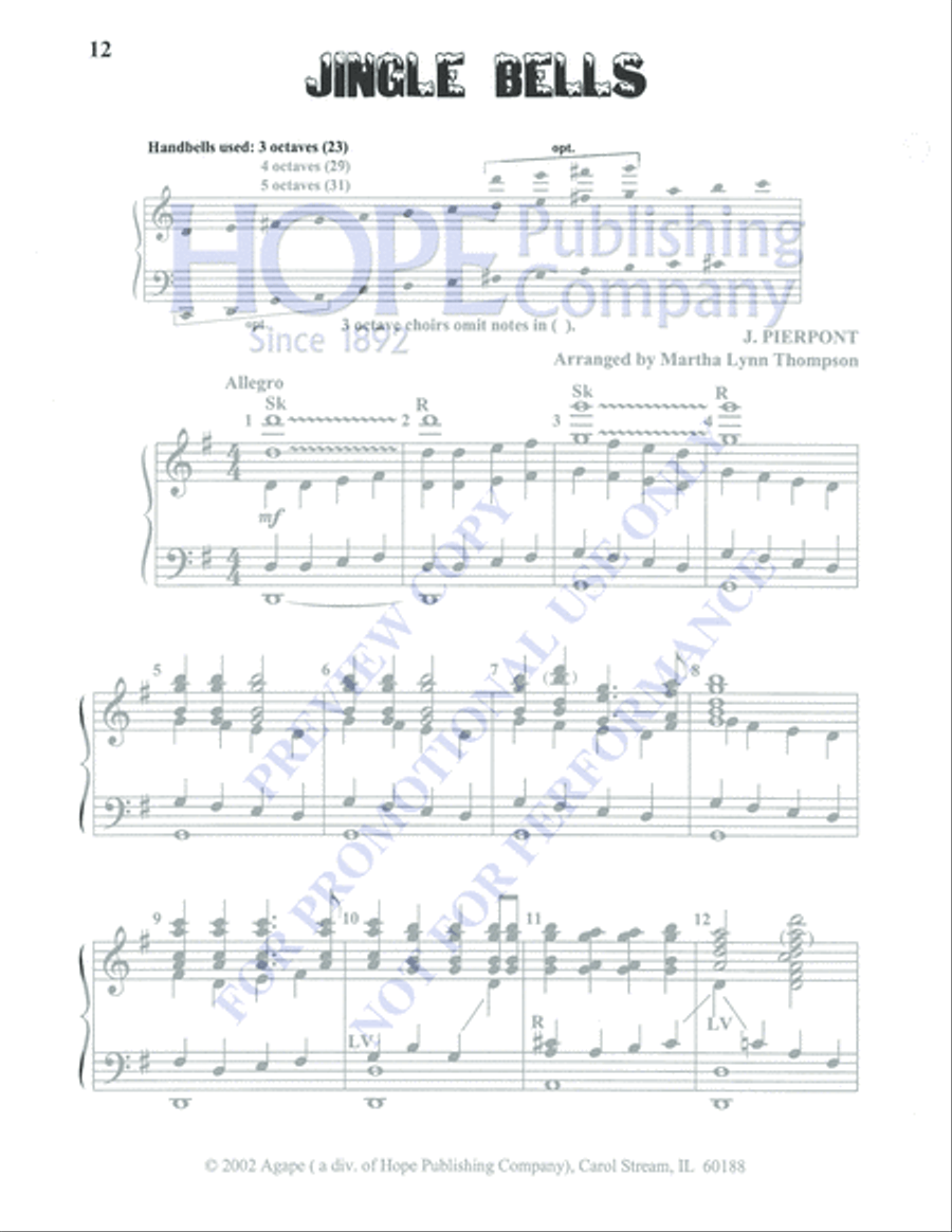 Holiday Favorites for Handbells 5-Octaves scores gallery preview page 14