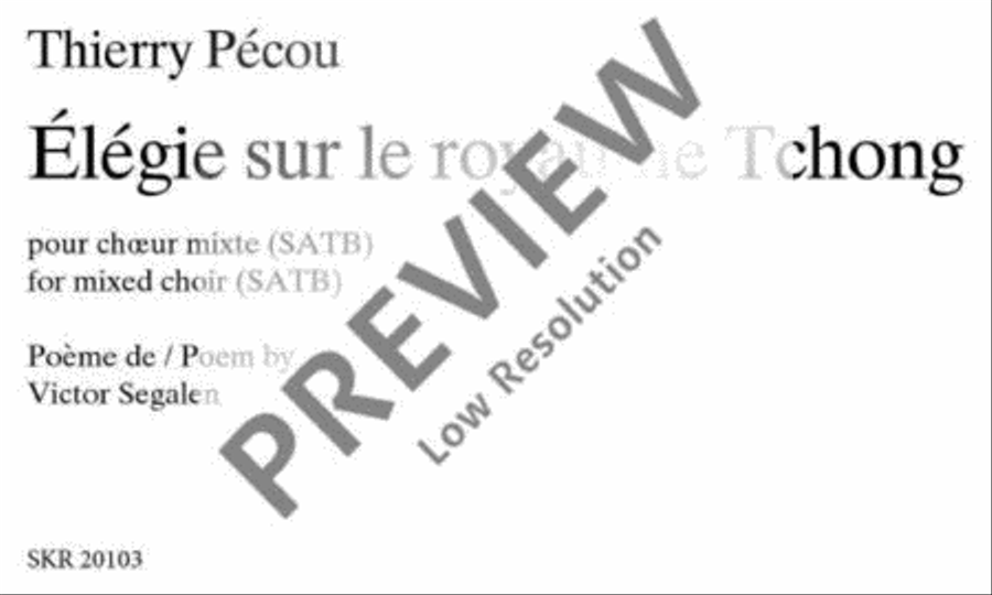 Élégie sur le royaume Tchong 4-Part scores gallery preview page 2