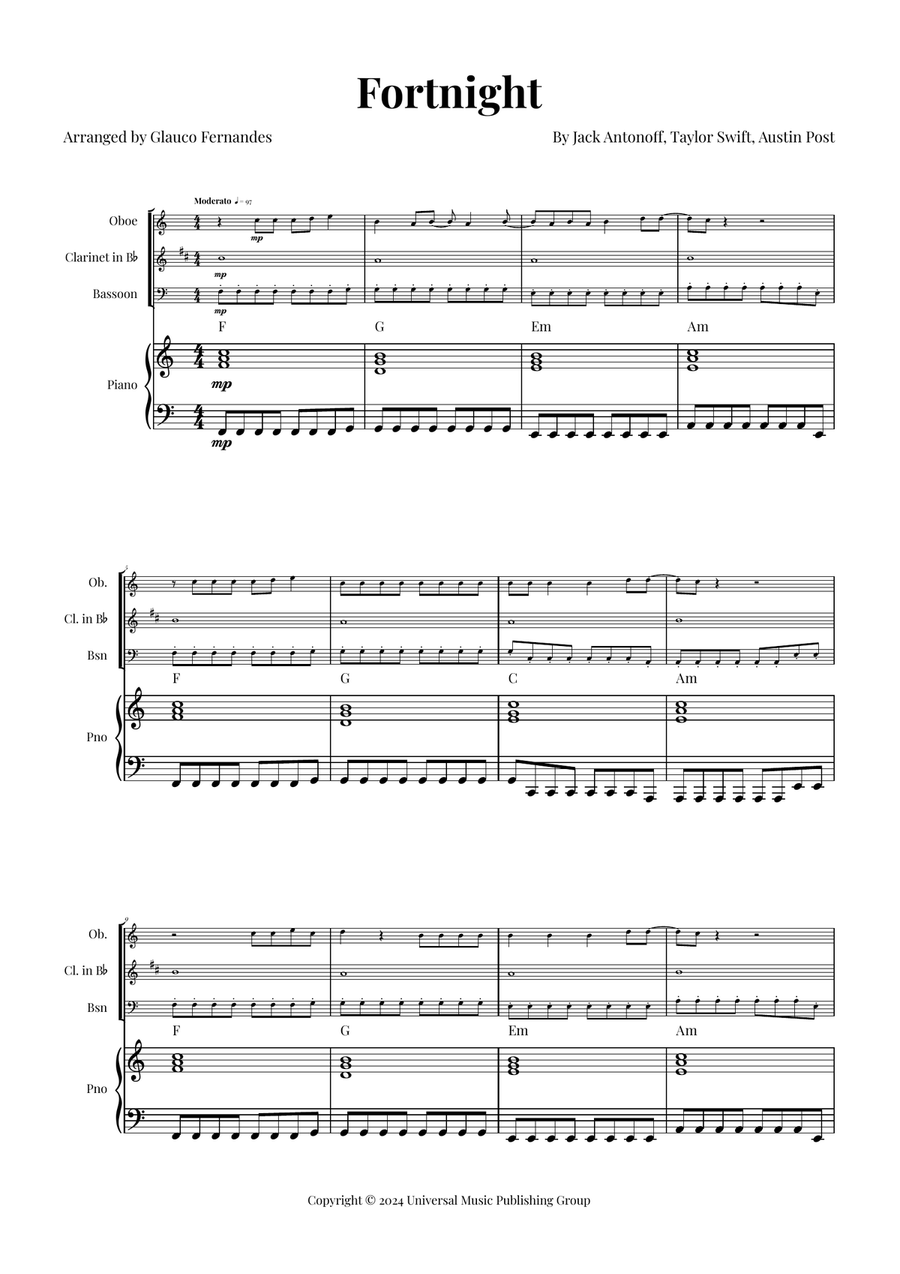 Fortnight Woodwind Trio scores gallery preview page 1