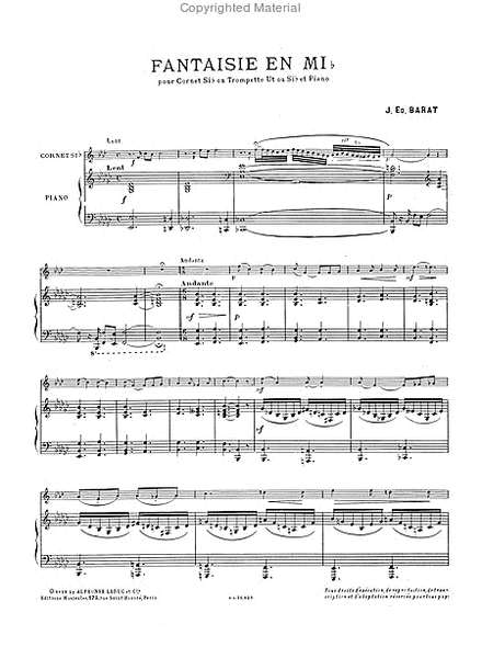 Fantaisie en Mib - Cornet Sib ou Trompette Ut ou Sib et Piano