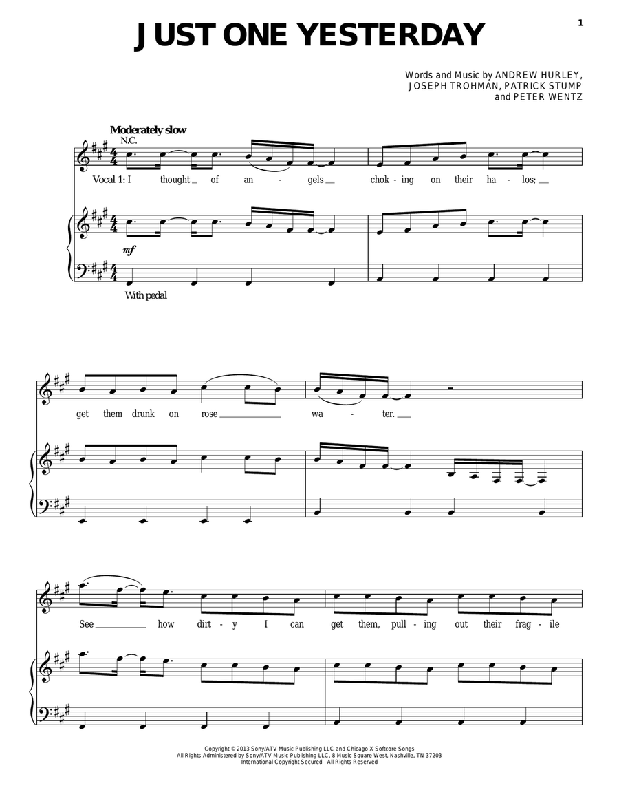 Just One Yesterday Just One Yesterday Acoustic Guitar scores gallery preview page 1