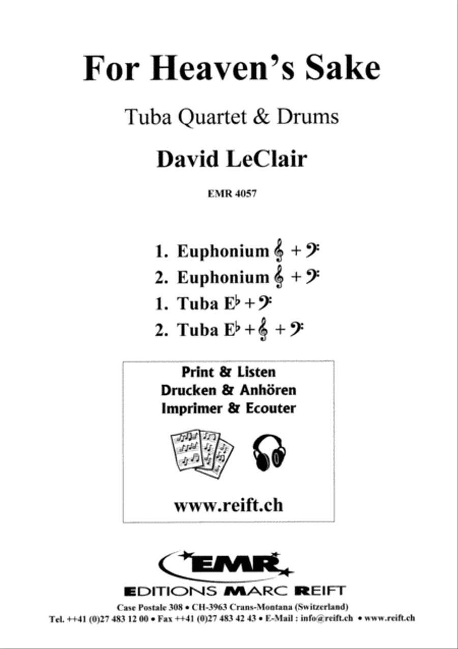 For Heaven's Sake Tuba Quartet scores gallery preview page 2