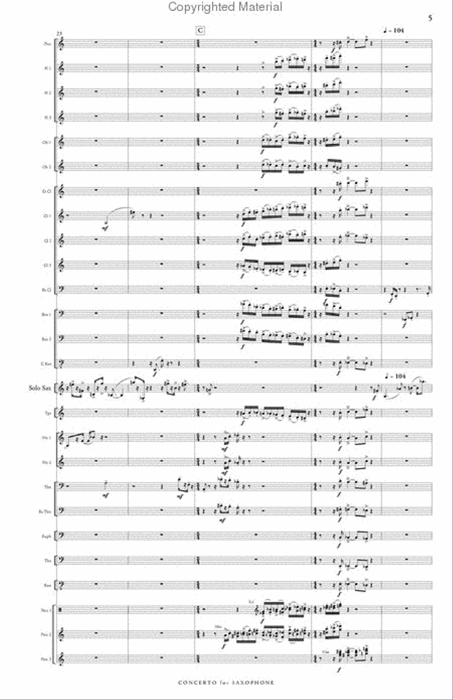 Concerto for Saxophone & Wind Symphony Concert Band scores gallery preview page 6