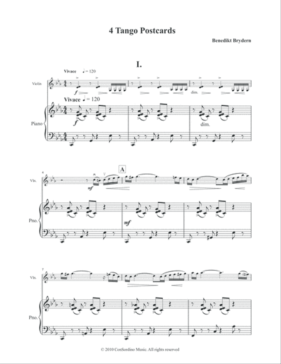 4 Tango Postcards 4 Tango Postcards Violin Solo scores gallery preview page 2