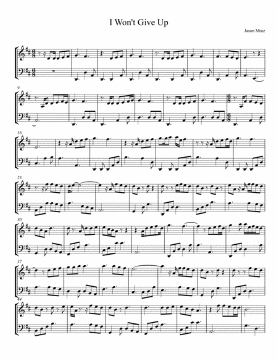I Won't Give Up String Duet scores gallery preview page 2