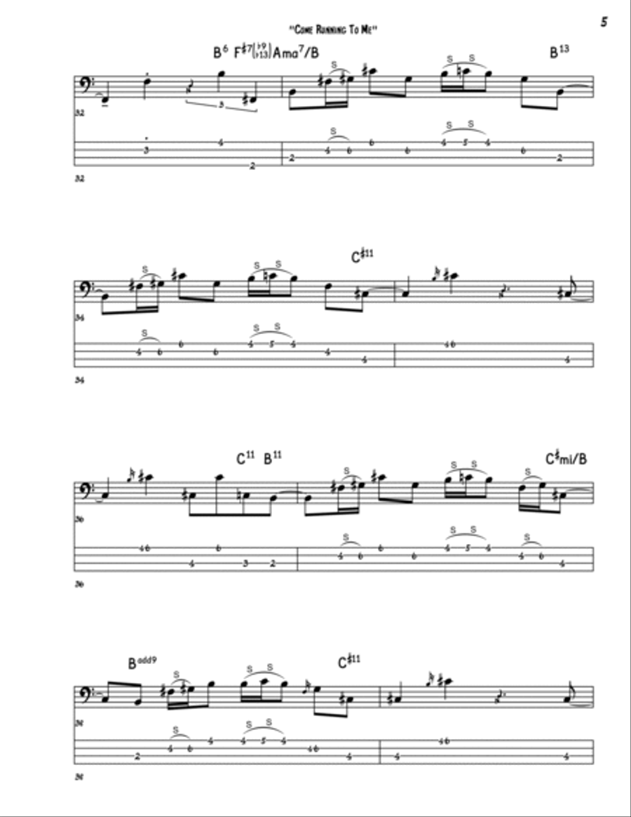 Come Running To Me Bass Guitar scores gallery preview page 5