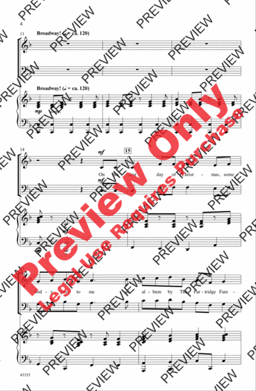 The Twelve Days of a Regifted Christmas 4-Part scores gallery preview page 4