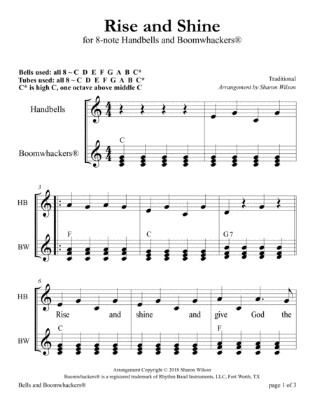 Rise and Shine (for 8-note Bells and Boomwhackers with Black and White Notes) image number null