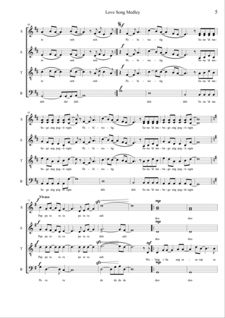 OPM Love Song Medley 4-Part scores gallery preview page 5