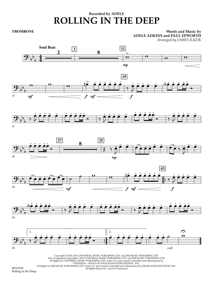 Rolling In The Deep - Trombone Concert Band scores gallery preview page 1