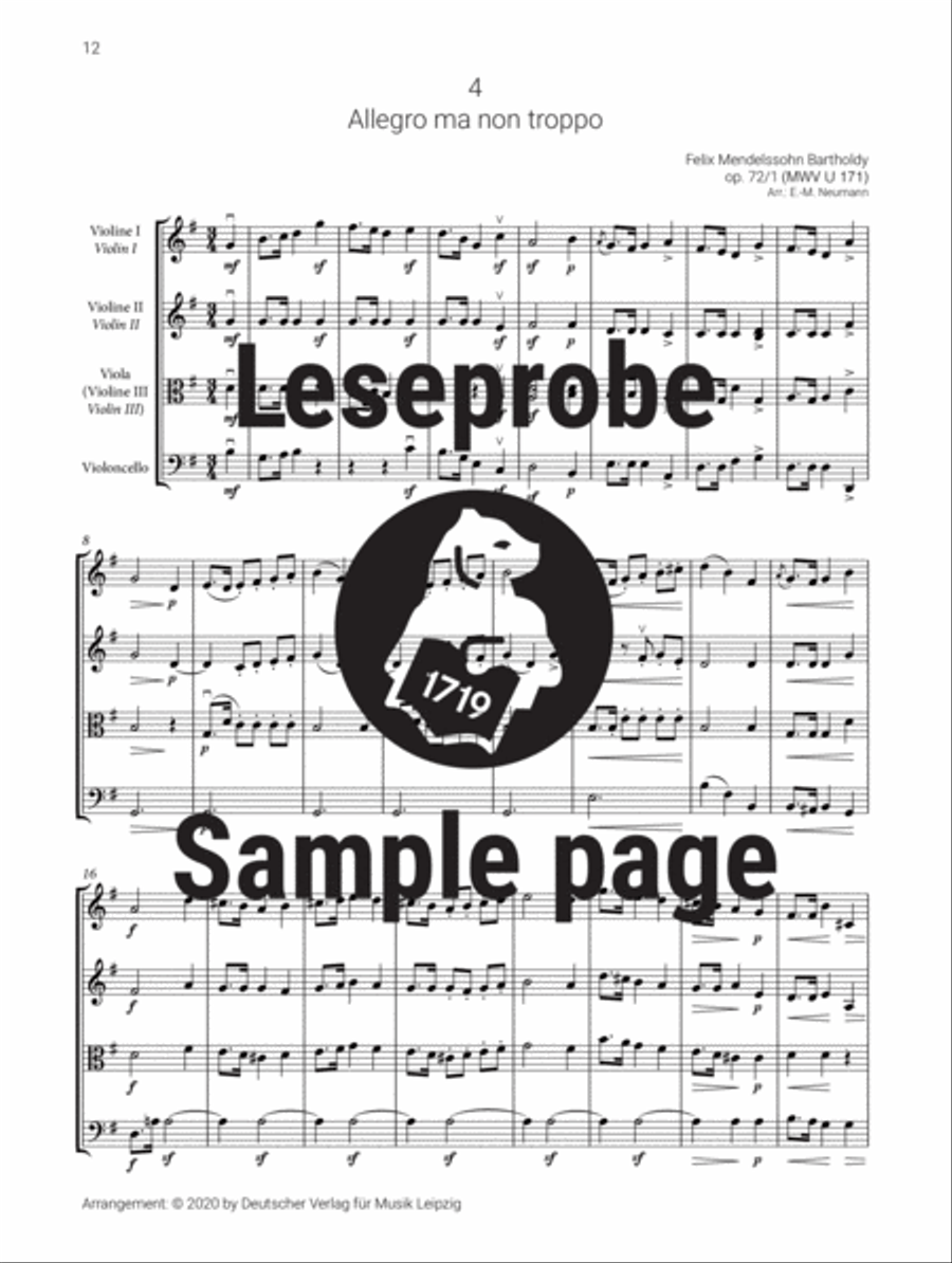 Fo(u)r Strings String Quartet scores gallery preview page 5