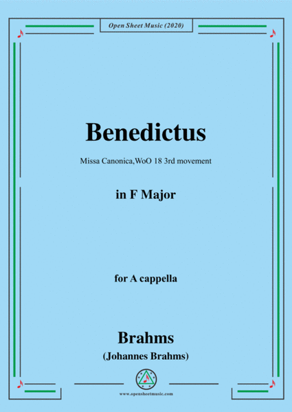 Brahms-Missa Canonica,WoO 18 3rd movement(Benedictus),in F Major