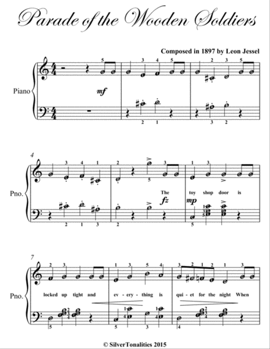 Parade of the Wooden Soldiers Elementary Piano Sheet Music Easy Piano scores gallery preview page 2