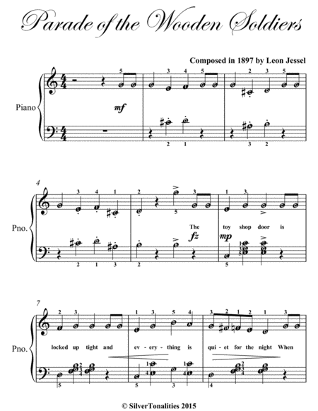 Parade of the Wooden Soldiers Elementary Piano Sheet Music