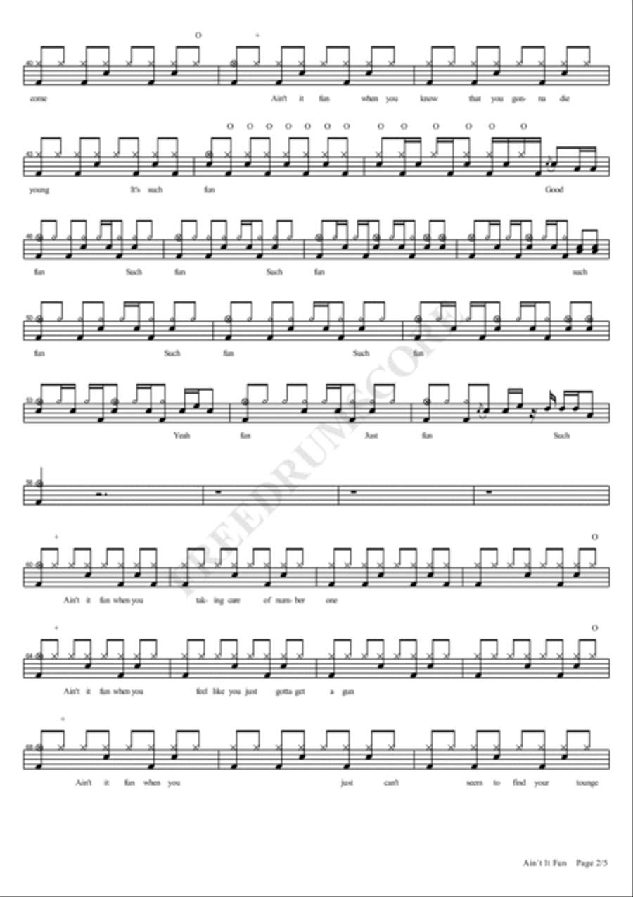 Ain't It Fun Drum Set scores gallery preview page 2