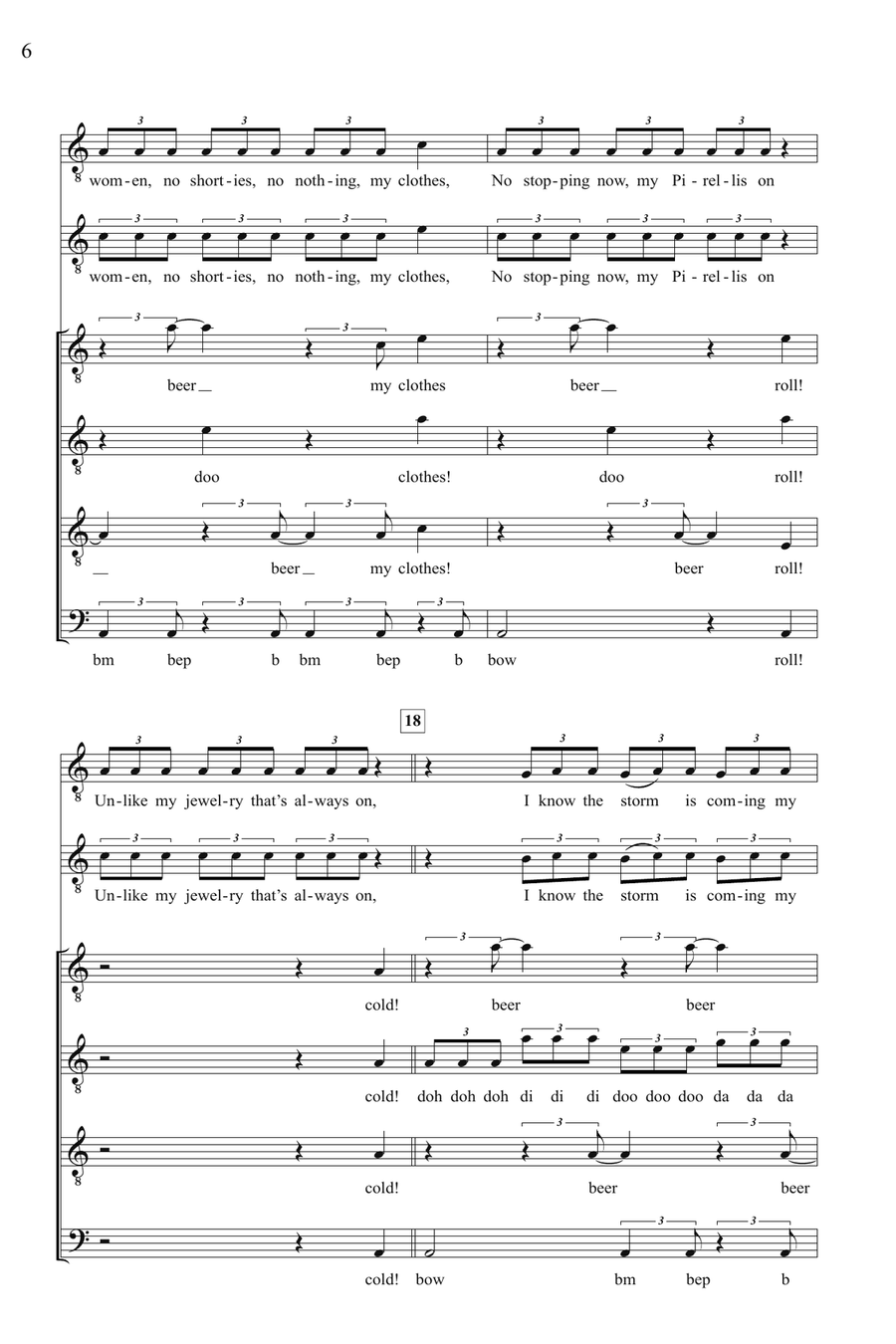 Right Round (arr. Deke Sharon) TTBB scores gallery preview page 4
