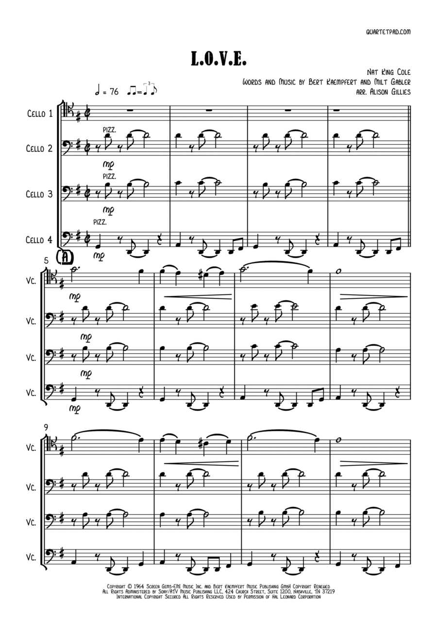 L-O-V-E String Quartet scores gallery preview page 1