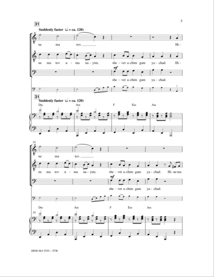Hineh Ma Tov TTBB scores gallery preview page 5